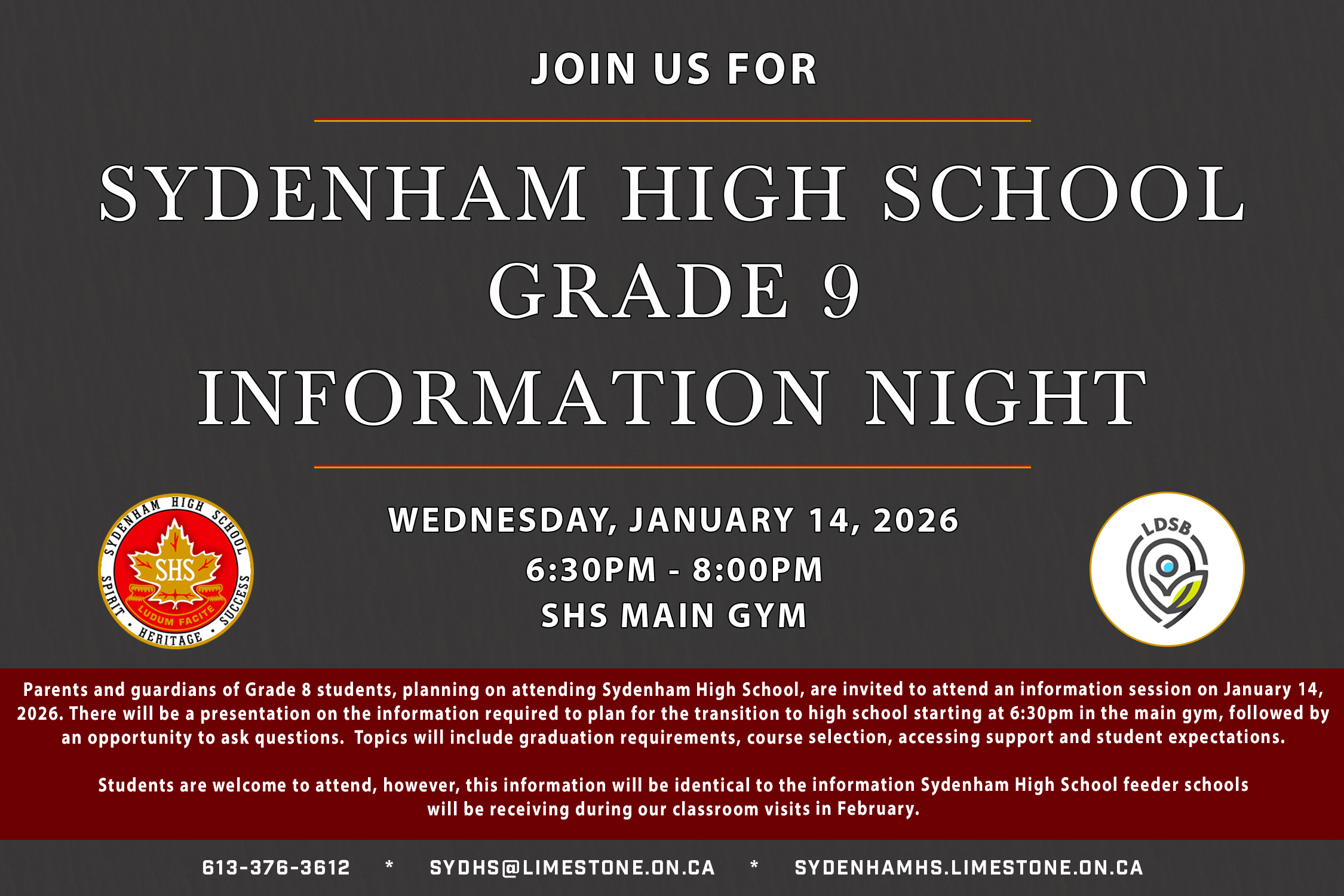 2026 2027 Parents Night Invite